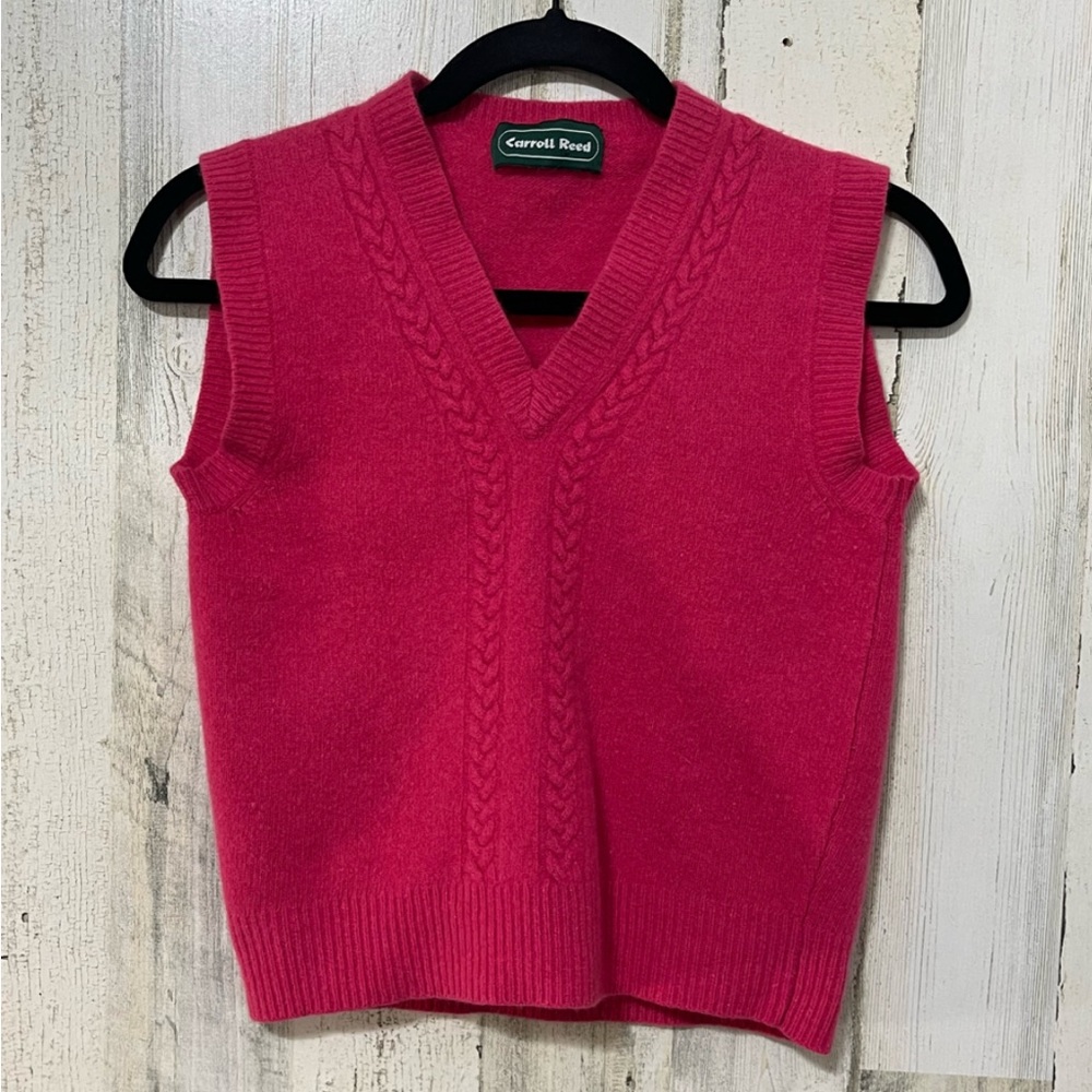 Carroll Reed Pink Women's Wool Blend Sweater Vest Sleeveless